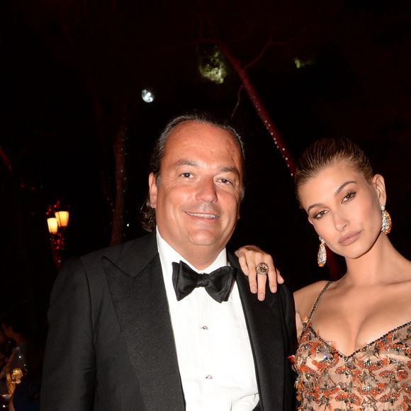 Gilles Mansard (président De Grisogono France), Hailey Baldwin - Soirée de Grisogono "Love On The Rocks" à l'hôtel Eden Roc au Cap d'Antibes lors du 70 ème Festival International du Film de Cannes. Le 23 mai 2017. © Rachid Bellak/Bestimage