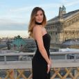 Camille Cerf (Miss France 2015) à la soirée "Evian Oversize" sur les toits des Galeries Lafayette à Paris, le 23 mai 2017. © Guirec Coadic/Bestimage