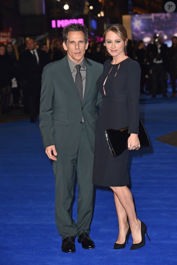 Ben Stiller et sa femme Christine Taylor lors de la première européenne du film "La Nuit au musée : Le Secret des Pharaons" (The Museum Secret Of The Tomb) à Londres, le 15 décembre 2014.