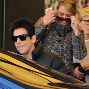 Exclusif - Ben Stiller (en survêtement) et sa femme christine Taylor sont allés visiter la stade Santiago Bernabeu à Madrid le 1er février 2016
