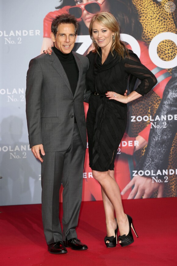 Ben Stiller et sa femme Christine Taylor - Première de "Zoolander 2" à Berlin en Allemagne le 2 février 2016.