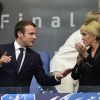 Le président Emmanuel Macron et sa femme Brigitte Macron (Trogneux) - Finale de la coupe de France de football entre le PSG et Angers ( Victoire du PSG 1-0) au Stade de France, saint-Denis le 27 mai 2017