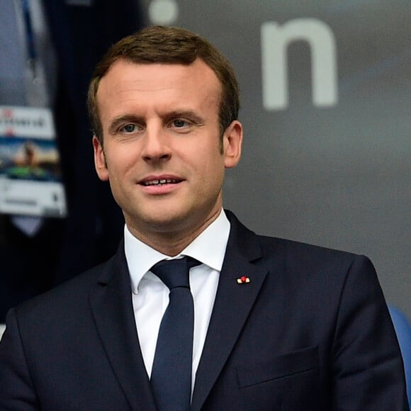 Emmanuel Macron - Finale de la coupe de France de football entre le PSG et Angers ( Victoire du PSG 1-0) au Stade de France, saint-Denis le 27 mai 2017  Final of the French Football Cup between PSG and Angers ( PSG won 1-0) at Stade de France, Saint-Denis on 27/05/201727/05/2017 - Saint-Denus