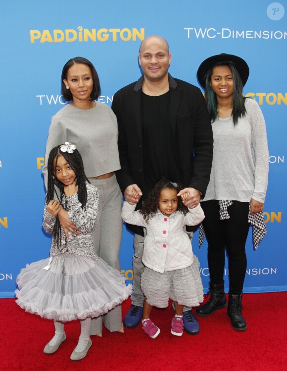 Melanie Brown (Mel B), son mari Stephen Belafonte et ses enfants Angel, Madison et Phoenix - Première du film "Paddington" au Chinese Theatre à Hollywood. Le 10 janvier 2015
