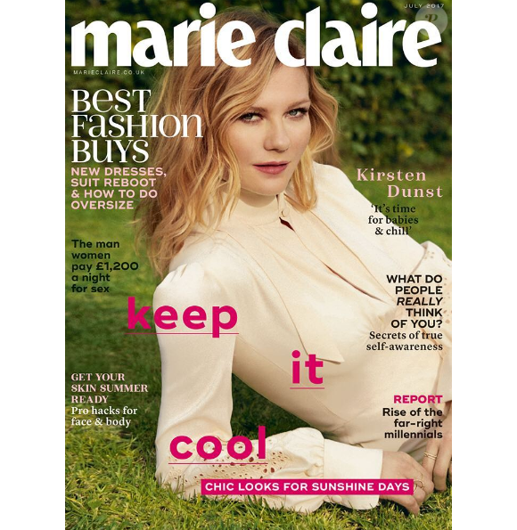 Couverture du magazine "Marie Claire UK", édition de juillet 2017.