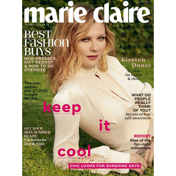 Couverture du magazine "Marie Claire UK", édition de juillet 2017.