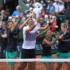 Novak Djokovic après son match contre Joao Sousa lors du second tour de Roland-Garros, le 31 mai 2017.