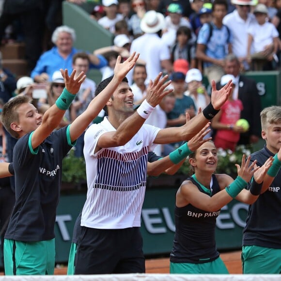 Novak Djokovic après son match contre Joao Sousa lors du second tour de Roland-Garros, le 31 mai 2017.