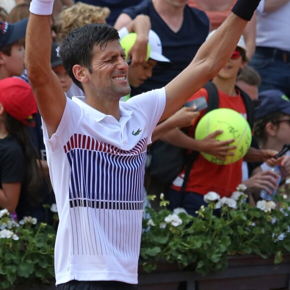 Novak Djokovic après son match contre Joao Sousa lors du second tour de Roland-Garros, le 31 mai 2017.