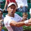 Novak Djokovic lors de son match contre Joao Sousa pour le second tour de Roland-Garros, le 31 mai 2017.