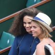 Alicia Aylies (Miss France 2017) et Sylvie Tellier dans les tribunes lors des internationaux de France de Roland Garros à Paris, France, le 1er juin 2017. © Jacovides-Moreau/Bestimage