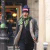 Exclusif - John Galliano se promène dans les rues de Paris le 21 février 2017.