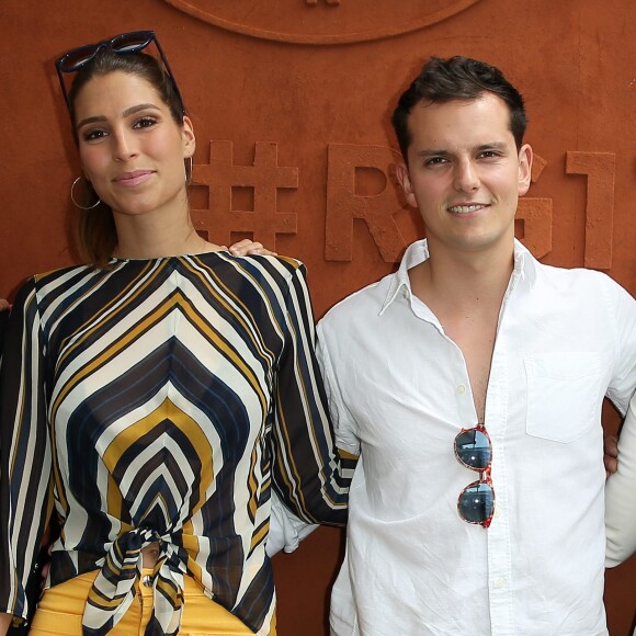 Juan Arbelaez et sa compagne Laury Thilleman (Miss France 2011) - Les célébrités au village des internationaux de tennis de Roland Garros à Paris le 4 juin 2017. © Dominique Jacovides-Cyril Moreau/Bestimage