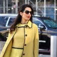 Amal Alamuddin Clooney (enceinte) quitte son hôtel de New York pour se rendre aux Nations Unies le 9 mars 2017.