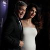 George Clooney (montre Omega) et sa femme Amal Alamuddin-Clooney (enceinte) - Photocall de la 42e cérémonie des Cesar à la salle Pleyel à Paris, le 24 février 2017. © Dominique Jacovides - Olivier Borde / Bestimage