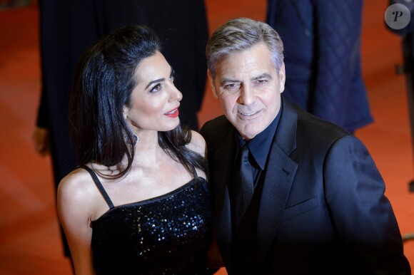 George Clooney et sa femme Amal Alamuddin Clooney - Tapis rouge du film "Hail Caesar!" lors du 66e Festival International du Film de Berlin, la Berlinale, le 11 février 2016