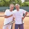 Jean-Philippe Doux et David Brécourt à la 1ère journée du Trophée des Personnalités de Roland-Garros le 6 juin 2017