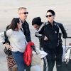 Exclusif - Katy Perry arrive avec son compagnon Dj Diplo (Wesley Pentz), ses amis et des membres de sa famille ( 70 personnes au total) en jet privé à l'aéroport du Bourget le 26 octobre 2014, en provenance de Marrakech au Maroc ou elle à fêté son trentième anniversaire.