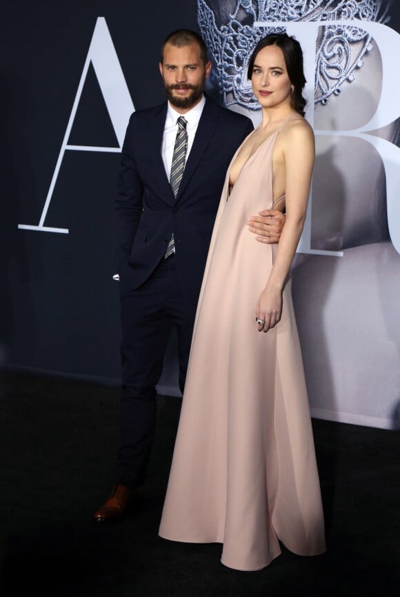 Jamie Dornan et Dakota Johnson à la première du film "Cinquante nuances plus sombres" (Fifty Shades Darker) au Ace Hotel à Los Angeles le 03 février 2017.