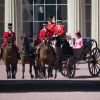 Camilla Parker Bowles, duchesse de Cornouailles et Catherine Kate Middleton, duchesse de Cambridge - La famille royale d'Angleterre arrive au palais de Buckingham pour assister à la parade "Trooping The Colour" à Londres le 17 juin 2017.
