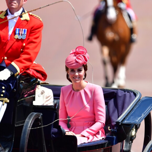 Catherine Kate Middleton, duchesse de Cambridge - La famille royale d'Angleterre au balcon du palais de Buckingham pour assister à la parade "Trooping The Colour" à Londres le 17 juin 2017. Royal family at Buckingham palace during Trooping the Colour ceremony in London on June 17th, 2017.17/06/2017 - Londres