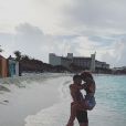 Emilie Nef Naf et son compagnon Jérémy Menez en vacances à Cancún, le 15 juin 2017.