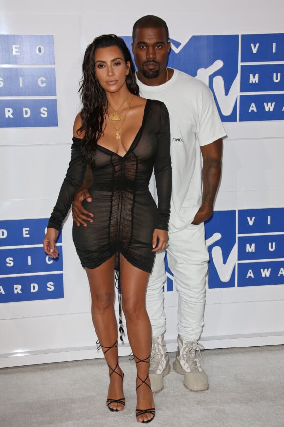 Kim Kardashian et son mari Kanye West à la soirée des MTV Video Music Awards 2016 à Madison Square Garden à New York, le 28 août 2016.