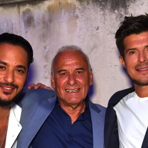 Exclusif -  Slimane, Michel Fugain et Vincent Niclo - Backstage - Emission "La chanson de l'année fête la musique" dans les arènes de Nîmes, diffusée en direct sur TF1 le 17 juin 2017. © Bruno Bebert/Bestimage