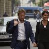Najat Vallaud-Belkacem et son mari Boris Vallaud, arrivent au conseil national du Parti Socialiste, à Paris, le 24 juin 2017