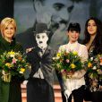 Carmen Nebel, Geraldine Chaplin et sa fille Oona Chaplin lors de l'émission de télé autrichiennne 'Willkommen bei Carmen Nebel' <sp