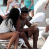 Chanel Iman à la plage à Miami avec son compagnon Sterling Shepard le 30 juin 2017