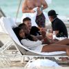 Chanel Iman à la plage à Miami avec son compagnon Sterling Shepard le 30 juin 2017