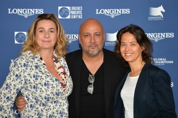 Exclusif - Coco Coupérie-Eiffel, Frédéric Anton et sa compagne Nadège Tardy - Photocall lors du Longines Paris Eiffel Jumping au Champ de Mars à Paris le 2 juillet 2017. © Olivier Borde / Veeren / Bestimage