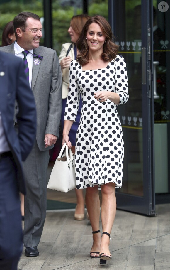 Kate Middleton, duchesse de Cambridge, lors de l'ouverture du tournoi de tennis de Wimbledon à Londres, le 3 juillet 2017.