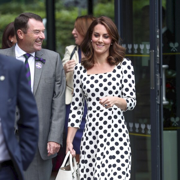 Kate Middleton, duchesse de Cambridge, lors de l'ouverture du tournoi de tennis de Wimbledon à Londres, le 3 juillet 2017.