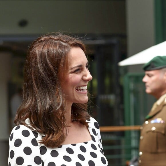 Kate Middleton, duchesse de Cambridge, lors de l'ouverture du tournoi de tennis de Wimbledon à Londres, le 3 juillet 2017.