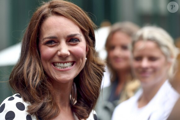 Kate Middleton, duchesse de Cambridge, lors de l'ouverture du tournoi de tennis de Wimbledon à Londres, le 3 juillet 2017.