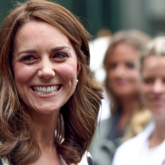 Kate Middleton, duchesse de Cambridge, lors de l'ouverture du tournoi de tennis de Wimbledon à Londres, le 3 juillet 2017.