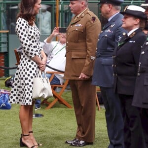 Kate Middleton, duchesse de Cambridge, lors de l'ouverture du tournoi de tennis de Wimbledon à Londres, le 3 juillet 2017.