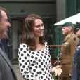  Kate Middleton, duchesse de Cambridge, lors de l'ouverture du tournoi de tennis de Wimbledon à Londres, le 3 juillet 2017. 
  