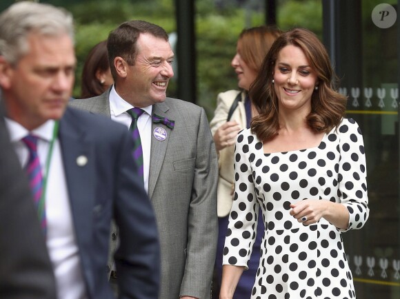 Kate Middleton, duchesse de Cambridge, lors de l'ouverture du tournoi de tennis de Wimbledon à Londres, le 3 juillet 2017.