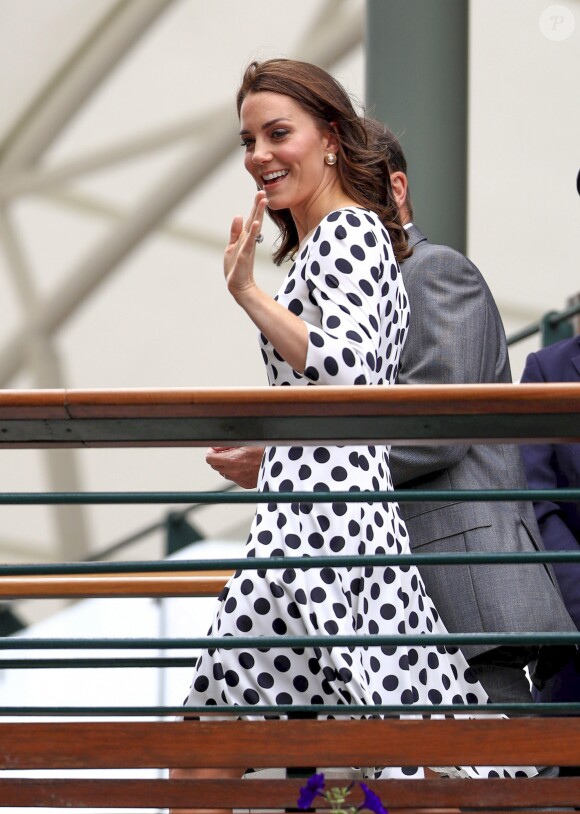 Kate Middleton, duchesse de Cambridge, lors de l'ouverture du tournoi de tennis de Wimbledon à Londres, le 3 juillet 2017.