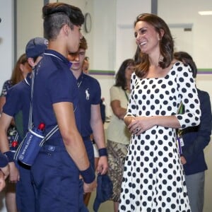 Kate Middleton, duchesse de Cambridge, lors de l'ouverture du tournoi de tennis de Wimbledon à Londres, le 3 juillet 2017.