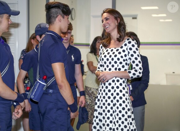 Kate Middleton, duchesse de Cambridge, lors de l'ouverture du tournoi de tennis de Wimbledon à Londres, le 3 juillet 2017.