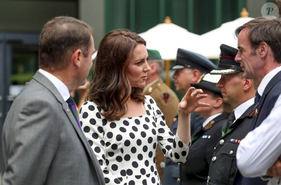 Kate Middleton, duchesse de Cambridge, lors de l'ouverture du tournoi de tennis de Wimbledon à Londres, le 3 juillet 2017.