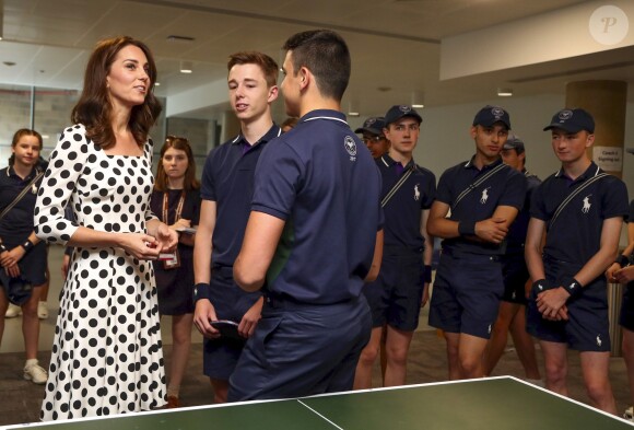 Kate Middleton, duchesse de Cambridge, lors de l'ouverture du tournoi de tennis de Wimbledon à Londres, le 3 juillet 2017.