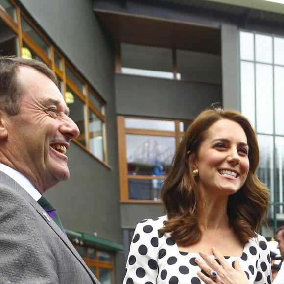 Kate Middleton, duchesse de Cambridge, lors de l'ouverture du tournoi de tennis de Wimbledon à Londres, le 3 juillet 2017.