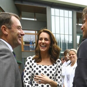 Kate Middleton, duchesse de Cambridge, lors de l'ouverture du tournoi de tennis de Wimbledon à Londres, le 3 juillet 2017.