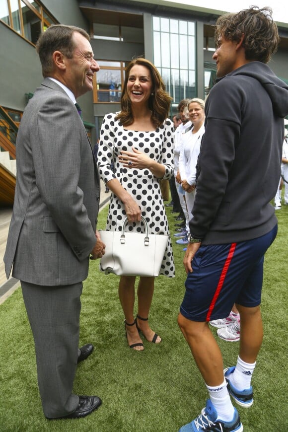 Kate Middleton, duchesse de Cambridge, lors de l'ouverture du tournoi de tennis de Wimbledon à Londres, le 3 juillet 2017.