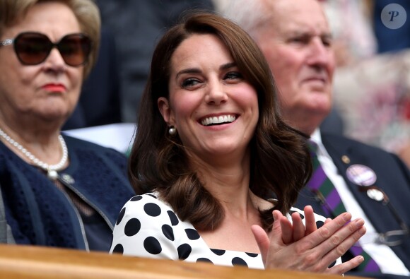 Kate Middleton, duchesse de Cambridge, lors de l'ouverture du tournoi de tennis de Wimbledon à Londres, le 3 juillet 2017.